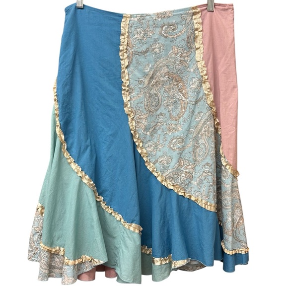 Rare y2k boho paneled peasant skirt, large - Picture 3 of 12